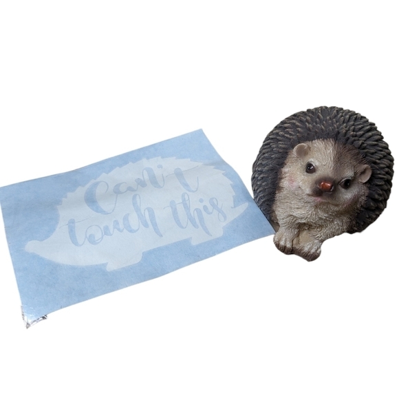 Hedgehog Lovers 2pc Gift Set Figurine Statue Decal Gift Present Porcupine Decor - Picture 3 of 8